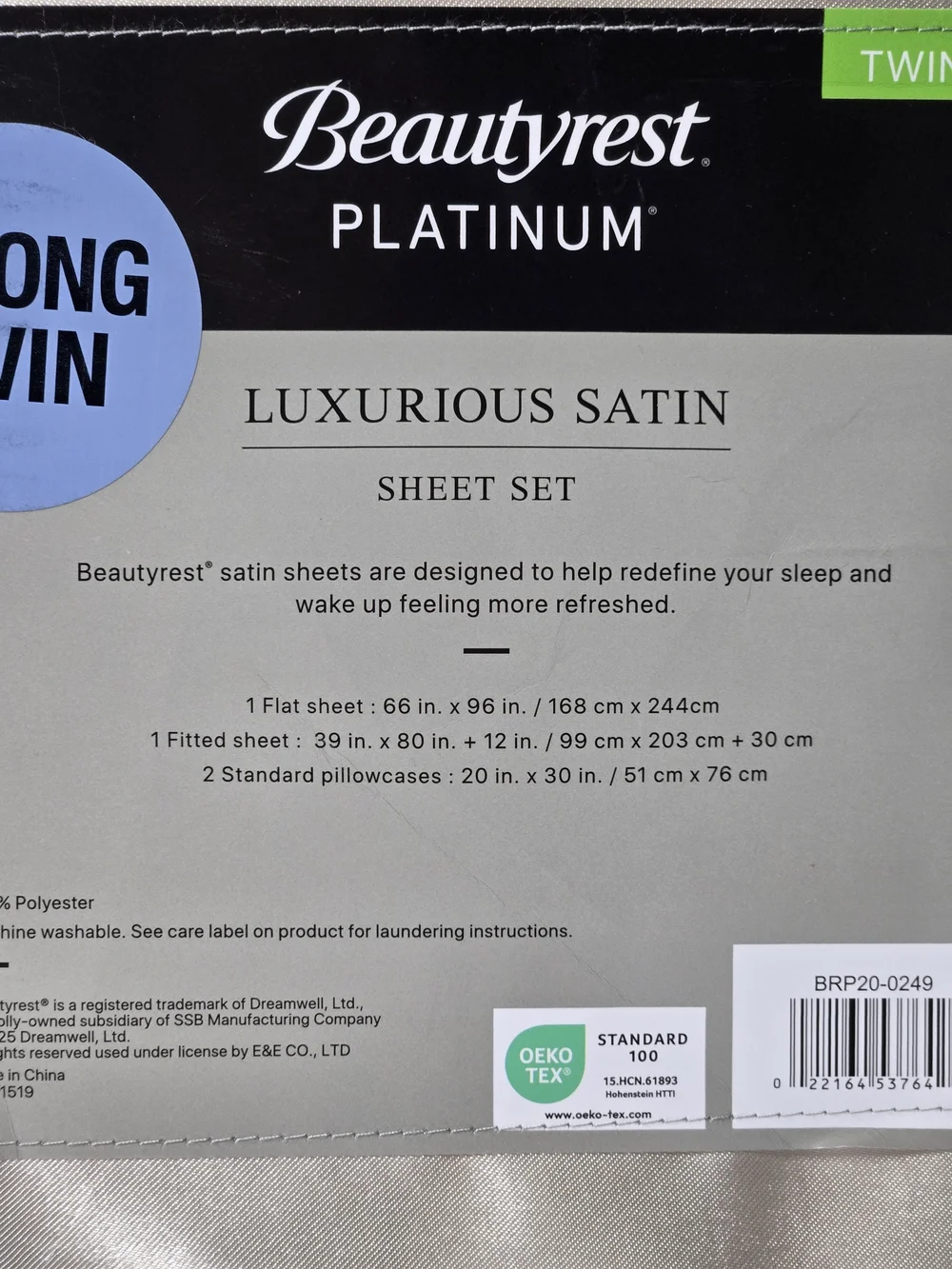 Beautyrest Platinum Luxurious Satin Sheet Set - Champagne